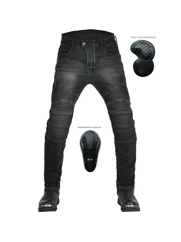 Men's Motorcycle Denim Pants Motorcycle Riding Pants Winter Windproof Anti-Fall Pants