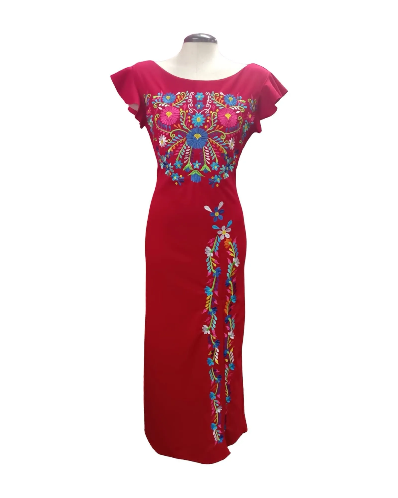 Merida Split Thigh Maxi Red Dress