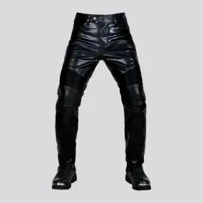 Mid-waist wax moto jeans
 for men