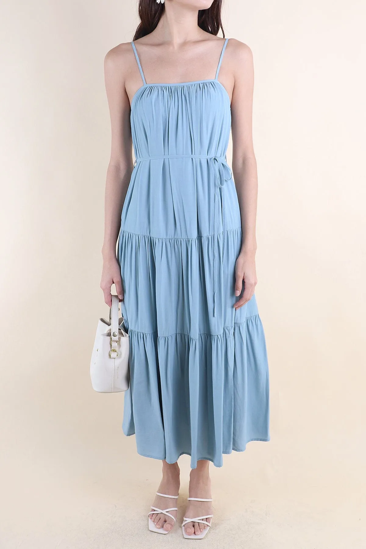 MILAN TIER MAXI DRESS IN BLUE