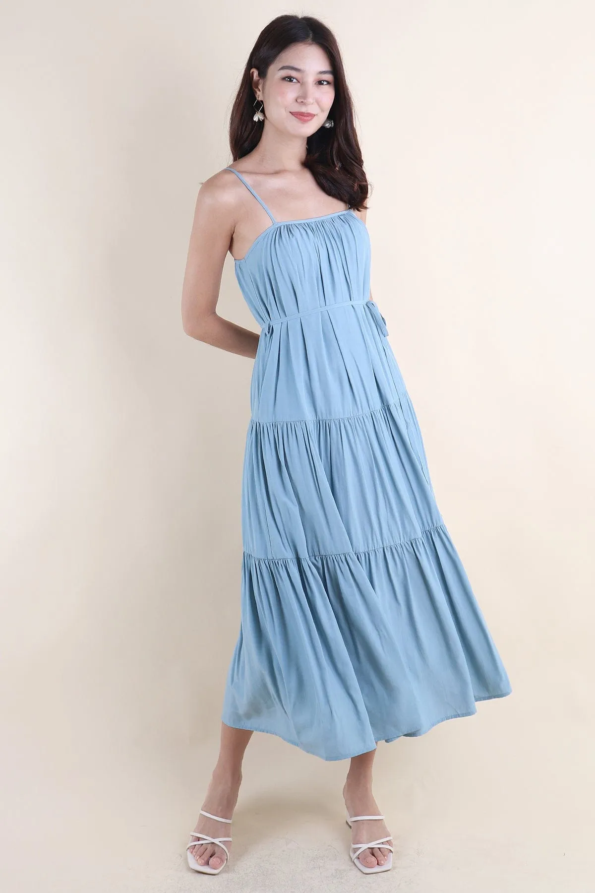 MILAN TIER MAXI DRESS IN BLUE