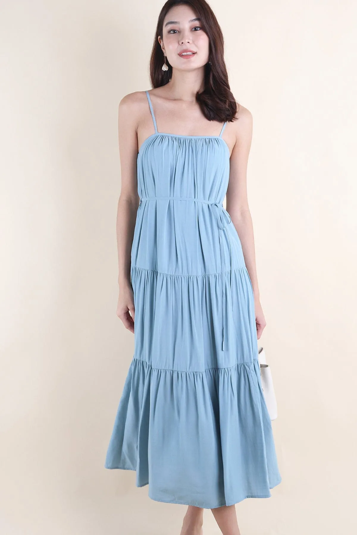 MILAN TIER MAXI DRESS IN BLUE