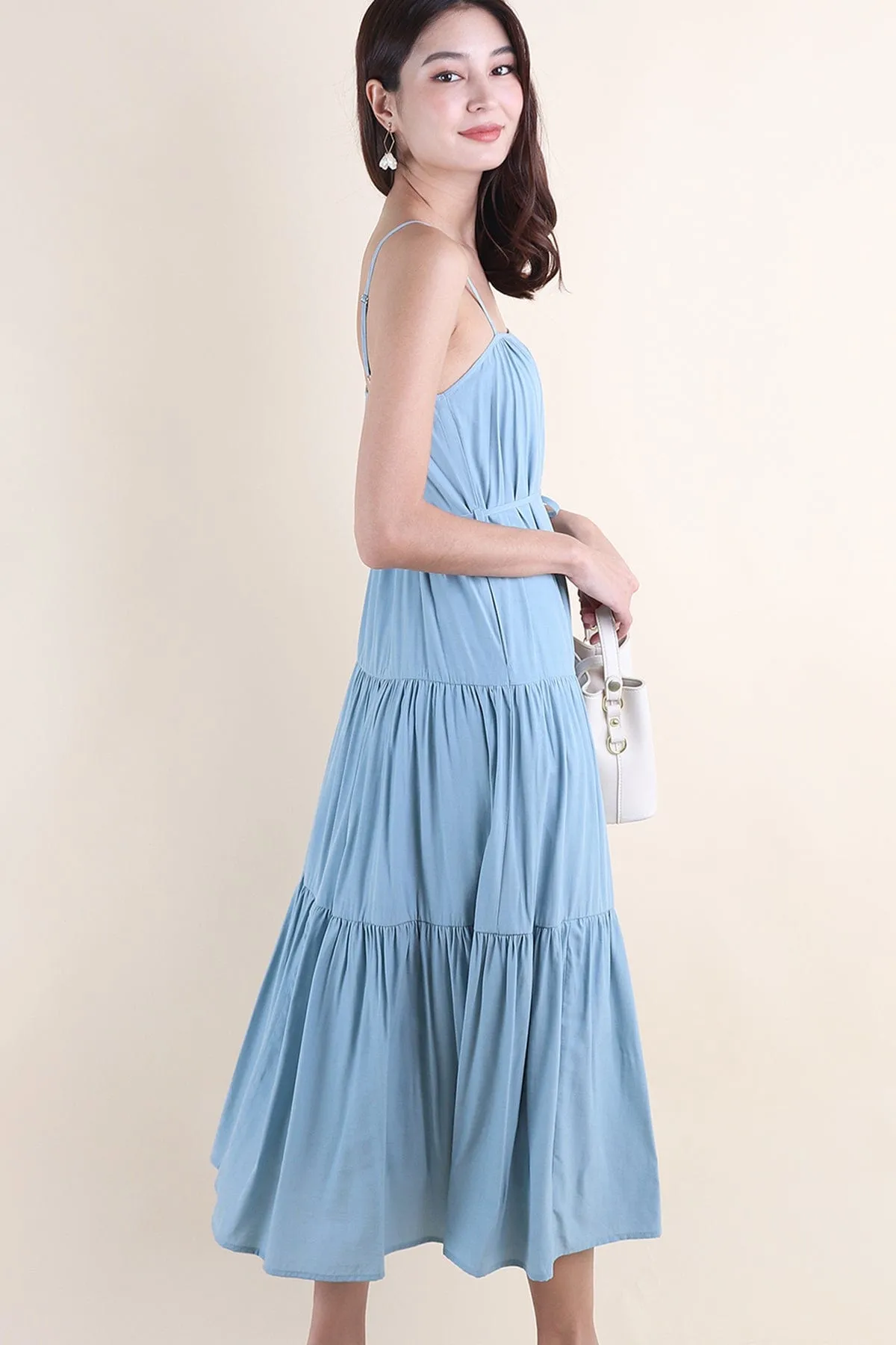 MILAN TIER MAXI DRESS IN BLUE