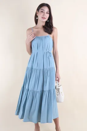 MILAN TIER MAXI DRESS IN BLUE