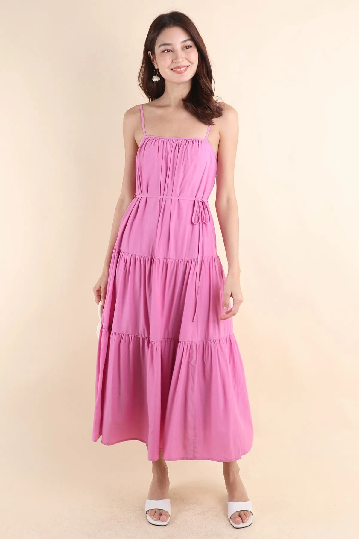 MILAN TIER MAXI DRESS IN PINK