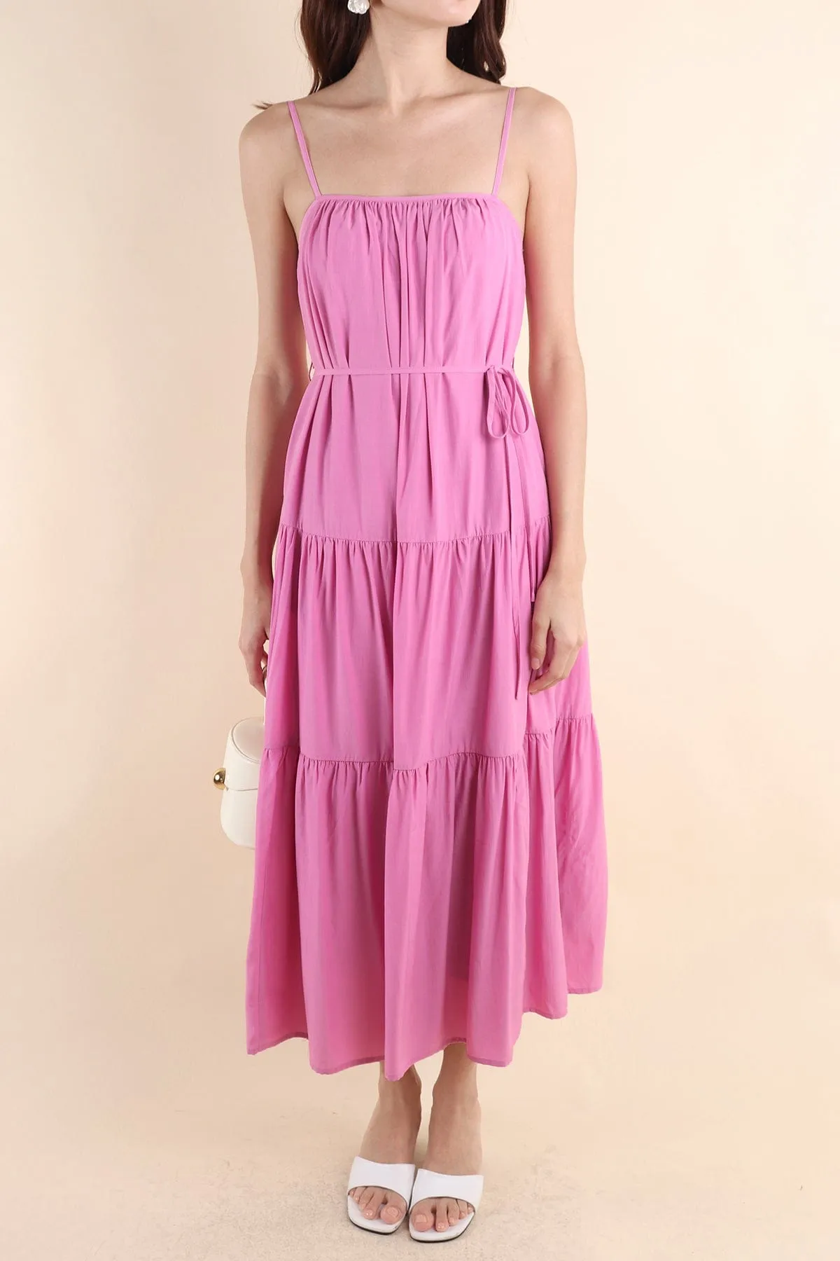 MILAN TIER MAXI DRESS IN PINK