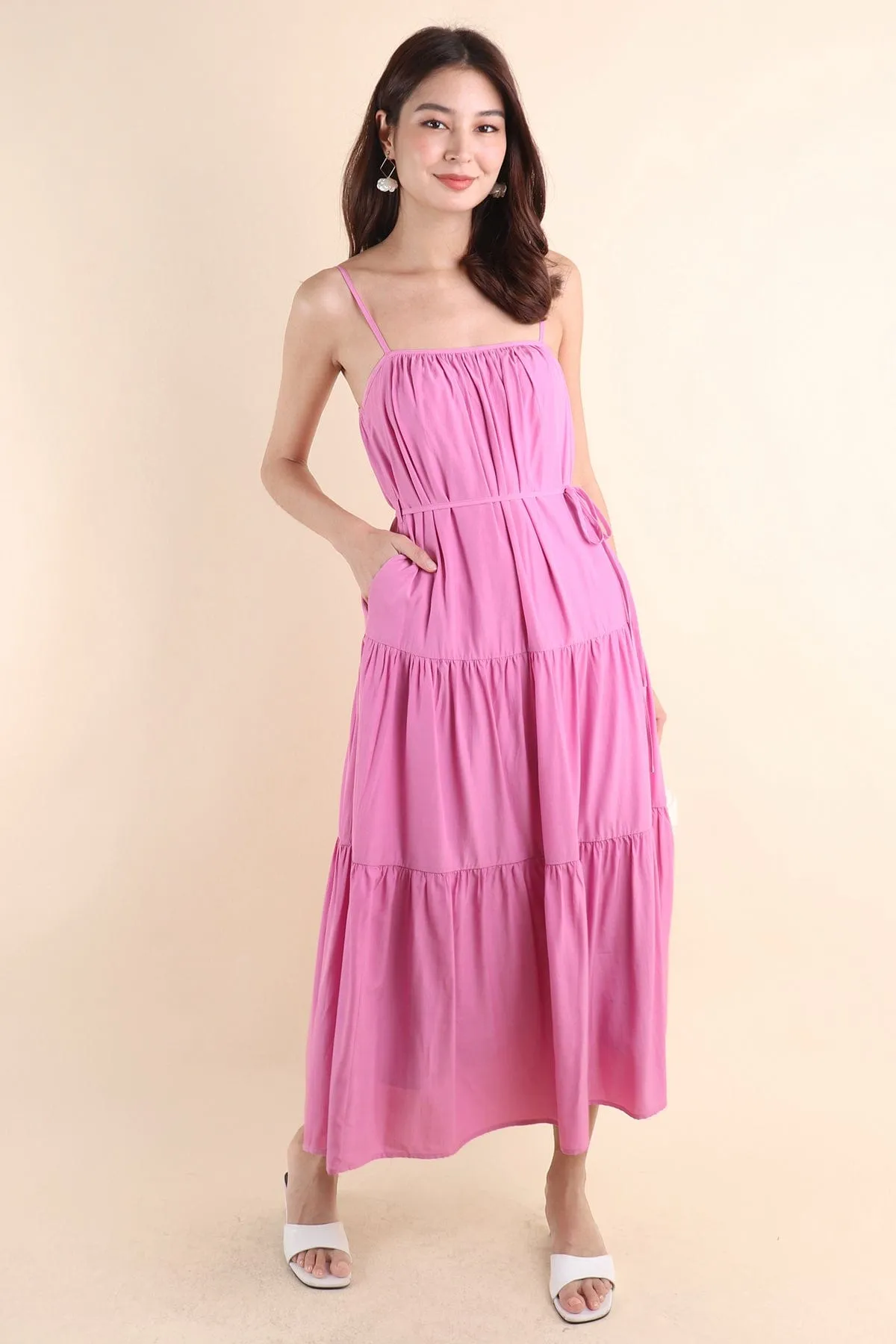 MILAN TIER MAXI DRESS IN PINK