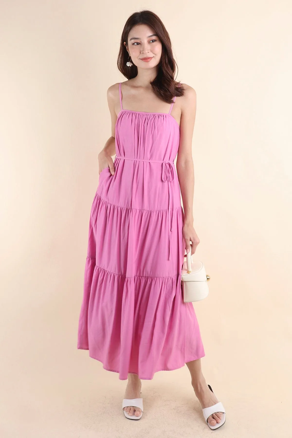 MILAN TIER MAXI DRESS IN PINK