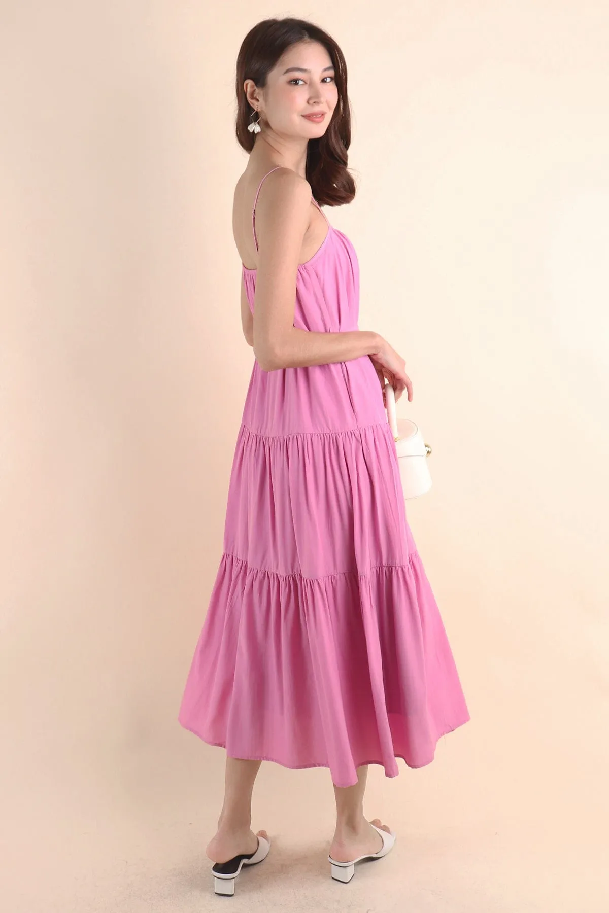 MILAN TIER MAXI DRESS IN PINK