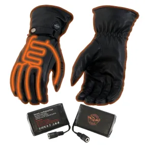 Milwaukee Leather MG7519SET Men’s Black Leather Heated Winter Gloves