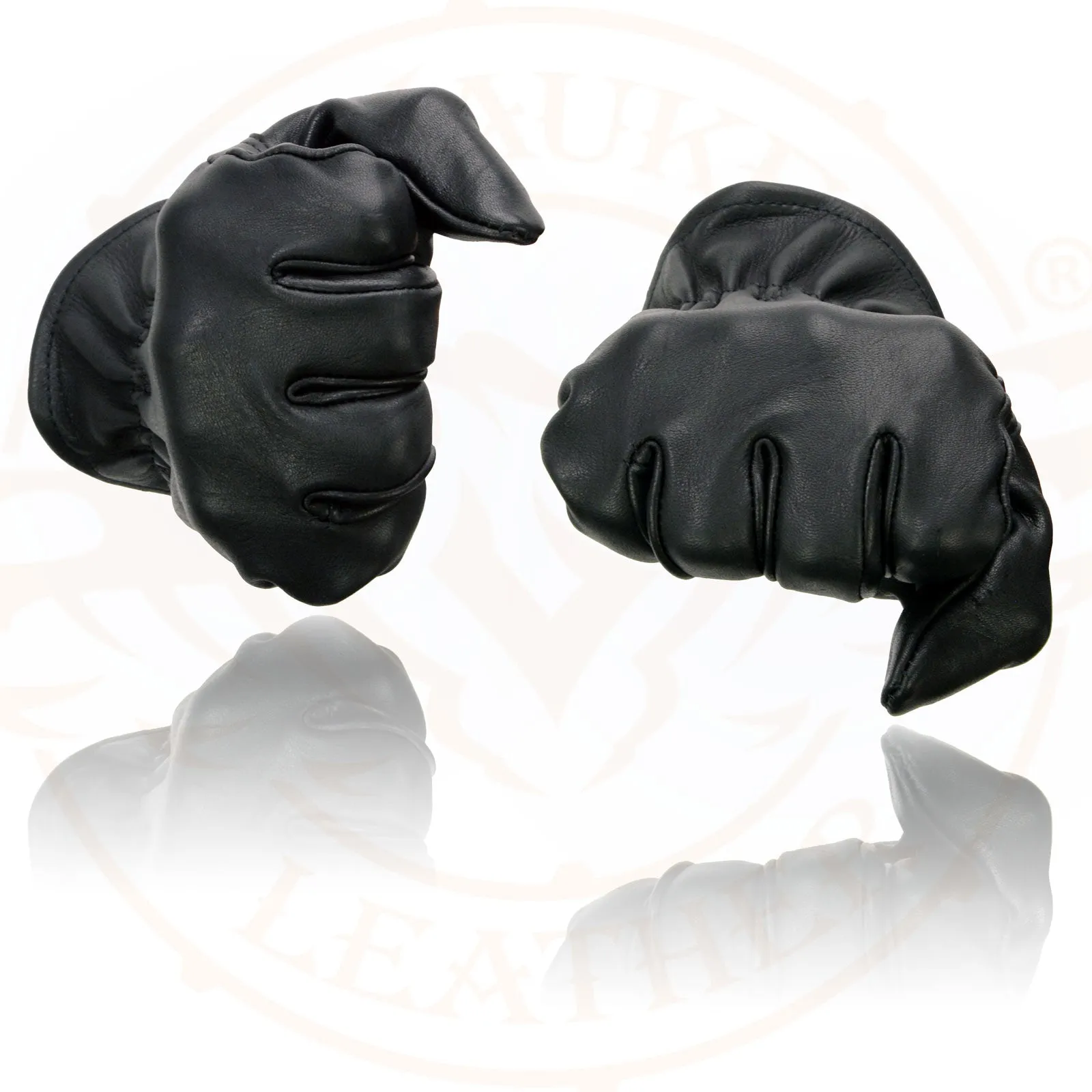 Milwaukee Leather MG7595 Men's Black Deerskin Unlined Motorcycle Hand Gloves W/ Sinch Wrist Closure