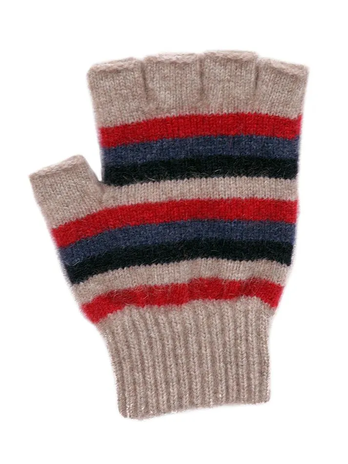 MULTI STRIPED FINGERLESS GLOVE