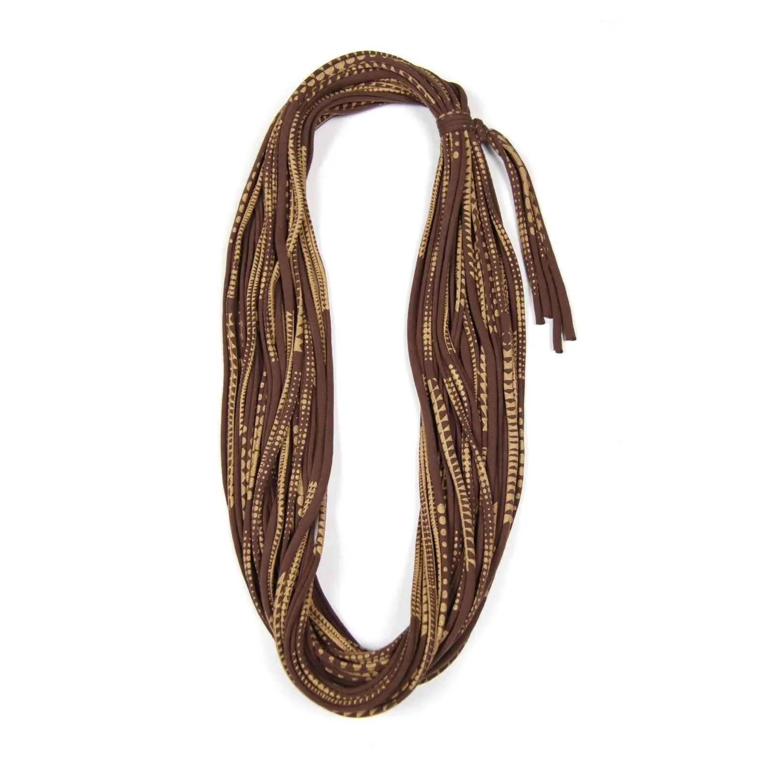 Necklush Cowl Scarf / Brown & Gold / Unisex