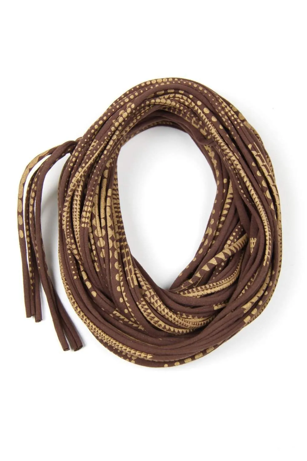 Necklush Cowl Scarf / Brown & Gold / Unisex