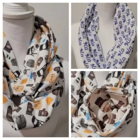 NEW FEMINIST SCARVES!!! Customizable Infinity Scarf with Optional Hidden Pocket: Feminist Prints