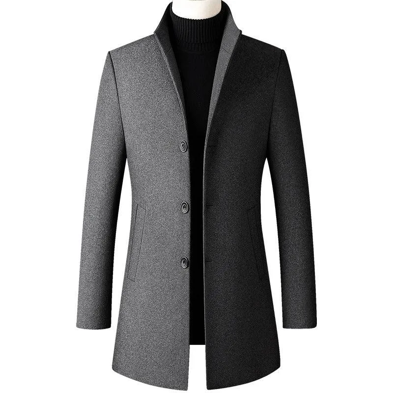 new woolen coat men's mid-length men's jacket