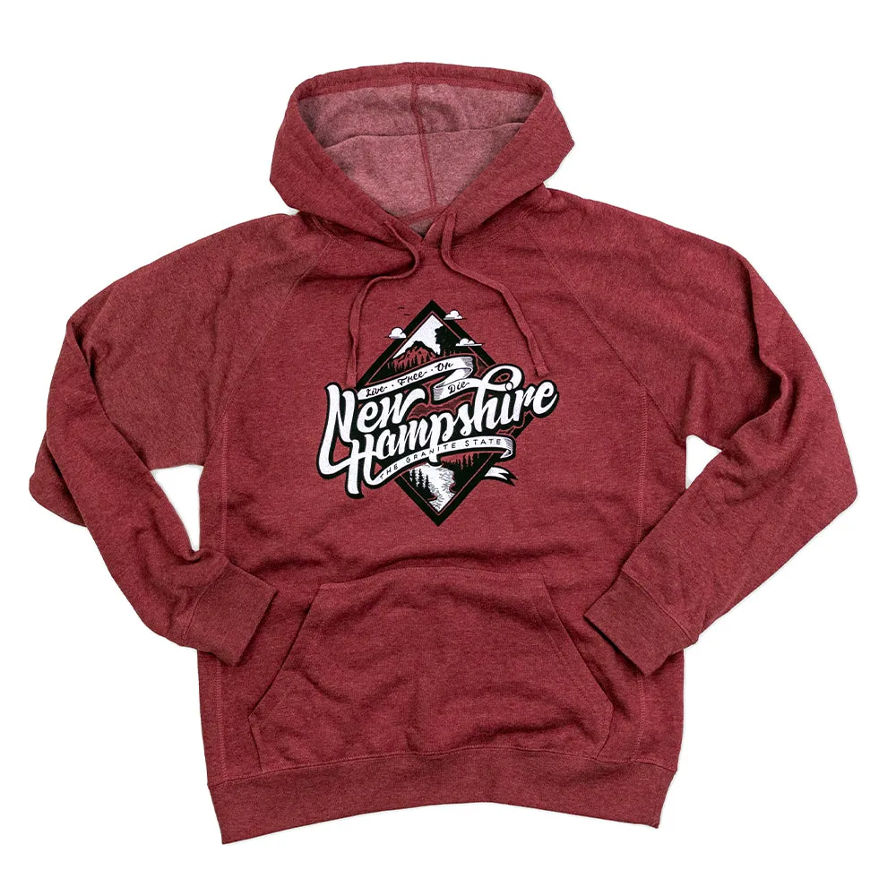 NH Diamond Hoodie- Heather Crimson