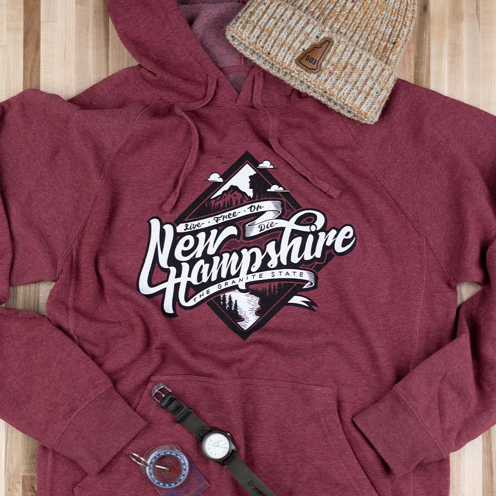 NH Diamond Hoodie- Heather Crimson