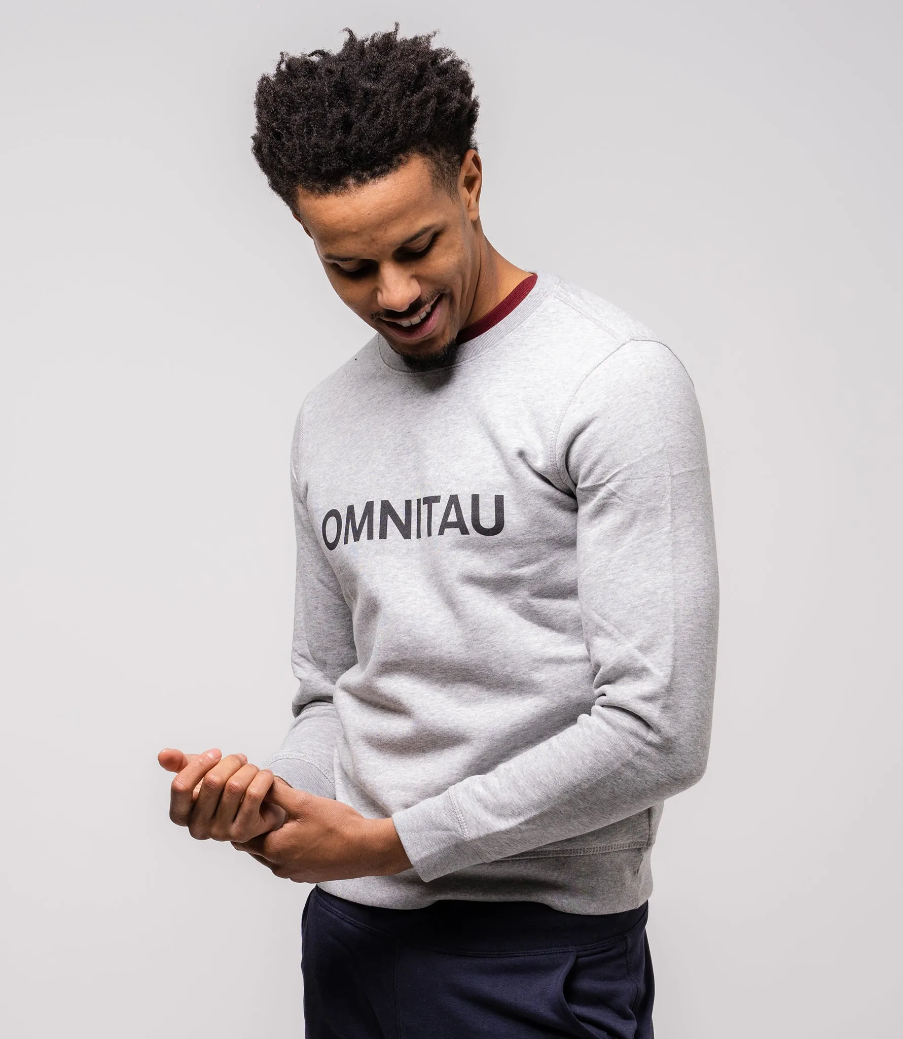 Omnitau Men's OmniX Organic Cotton Crew Neck Omni Sweatshirt - Heather Grey