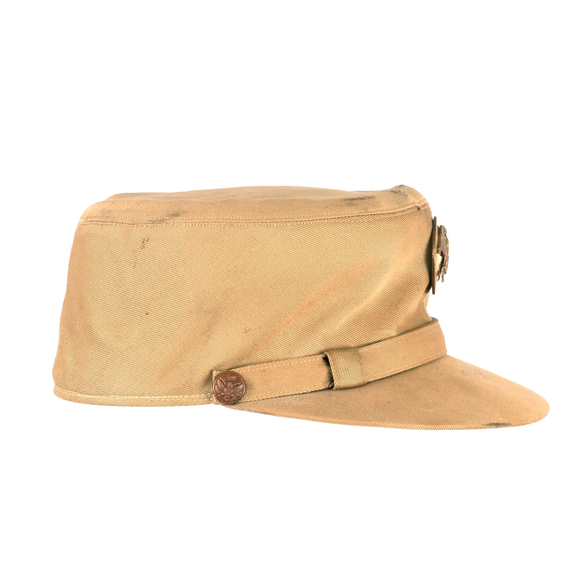 Original U.S. WWII Early War “Summer Khaki” Women's Army Corps WAC Hobby Hat - Named McNiece