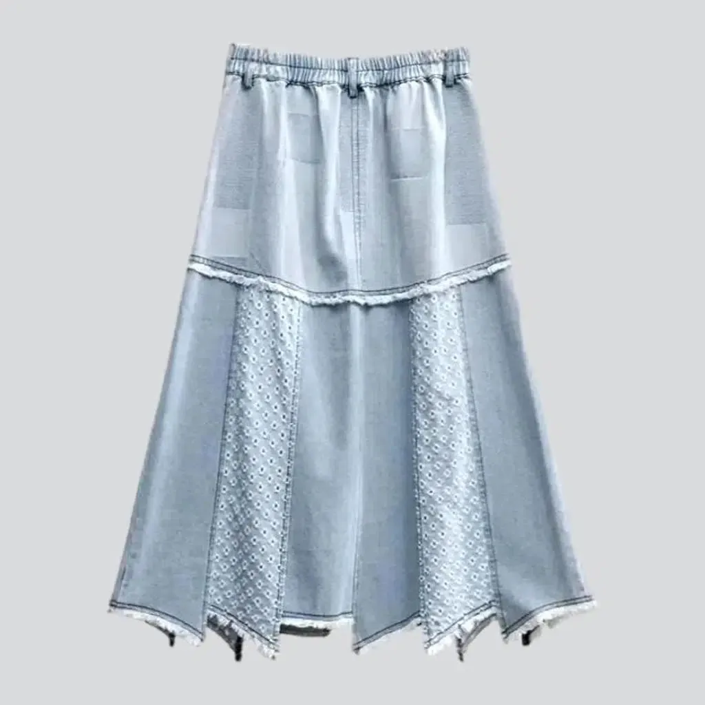 Patchwork street women's jeans skirt