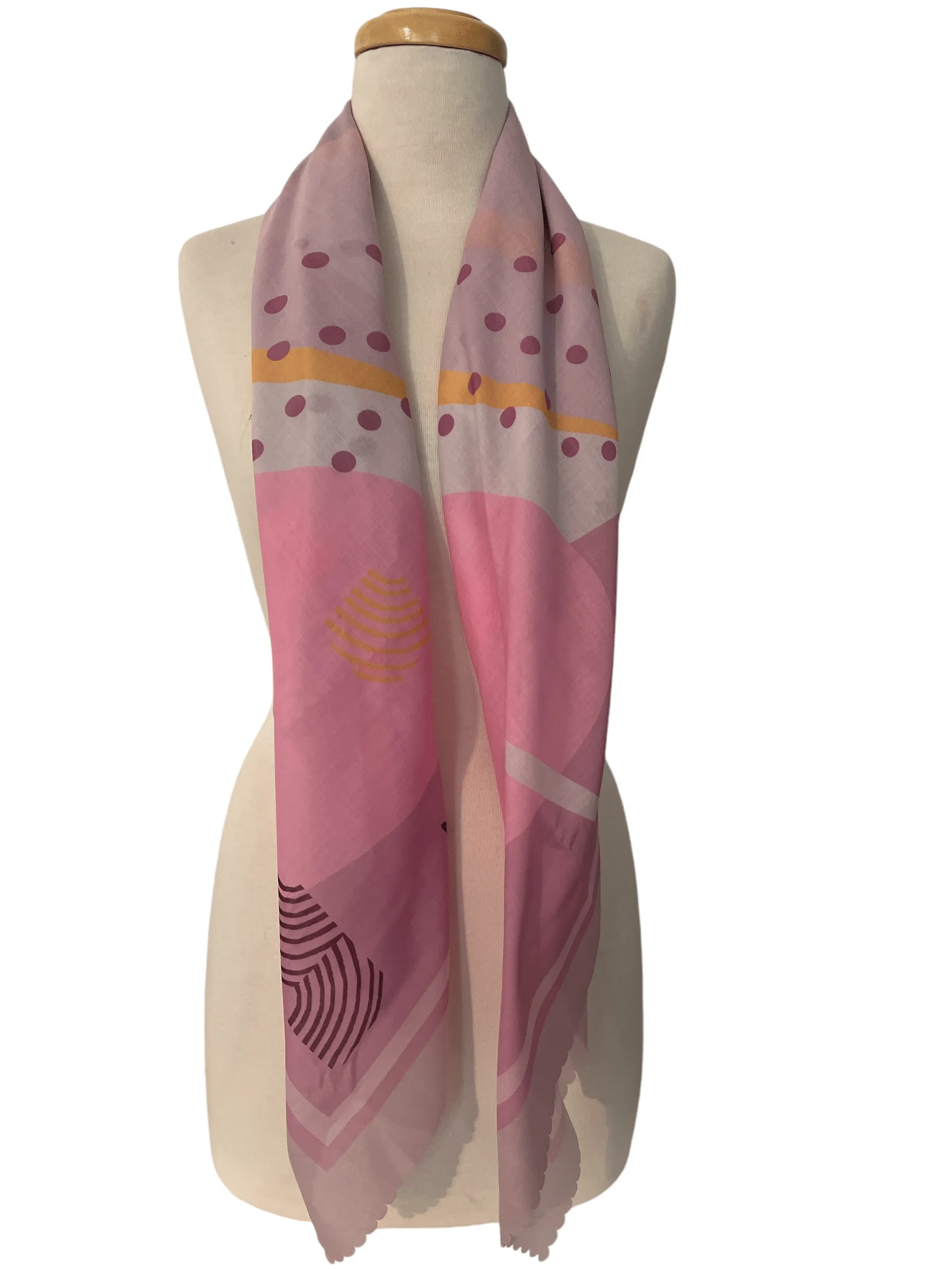 Pink Lilac Pastel Scarf -Square Scarf w Gift Box