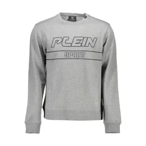 Plein Sport Gray Cotton Men Sweater