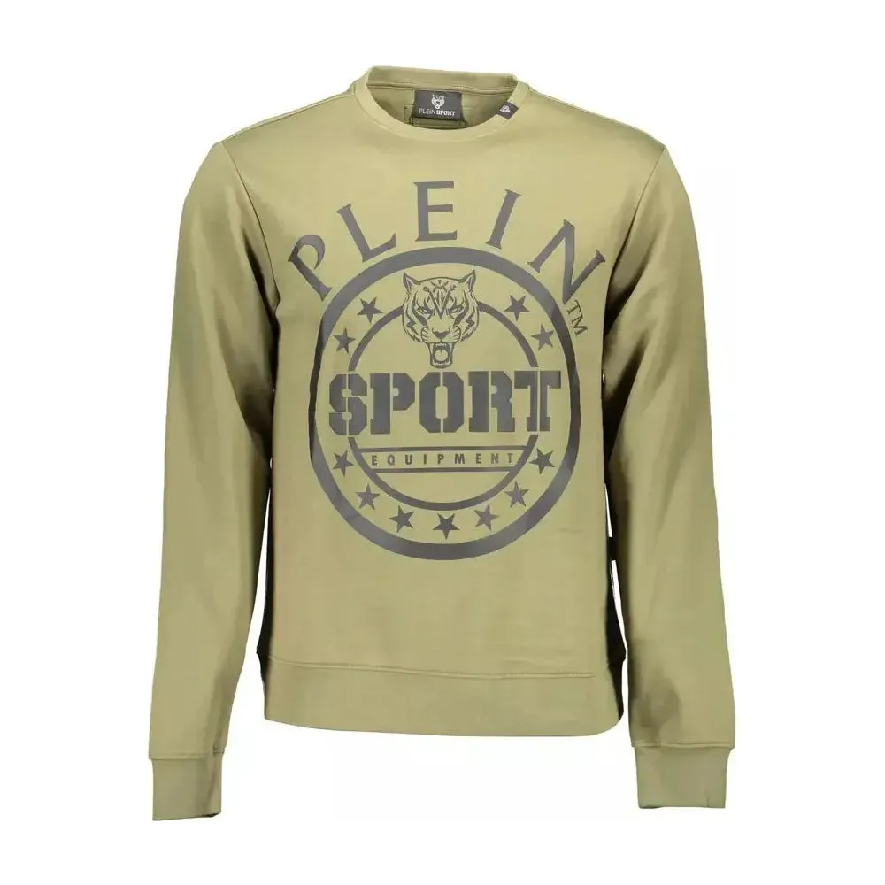 Plein Sport Green Cotton Men Sweater