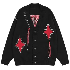 PopFlying Oversize Knit Cardigan Sweater Stars