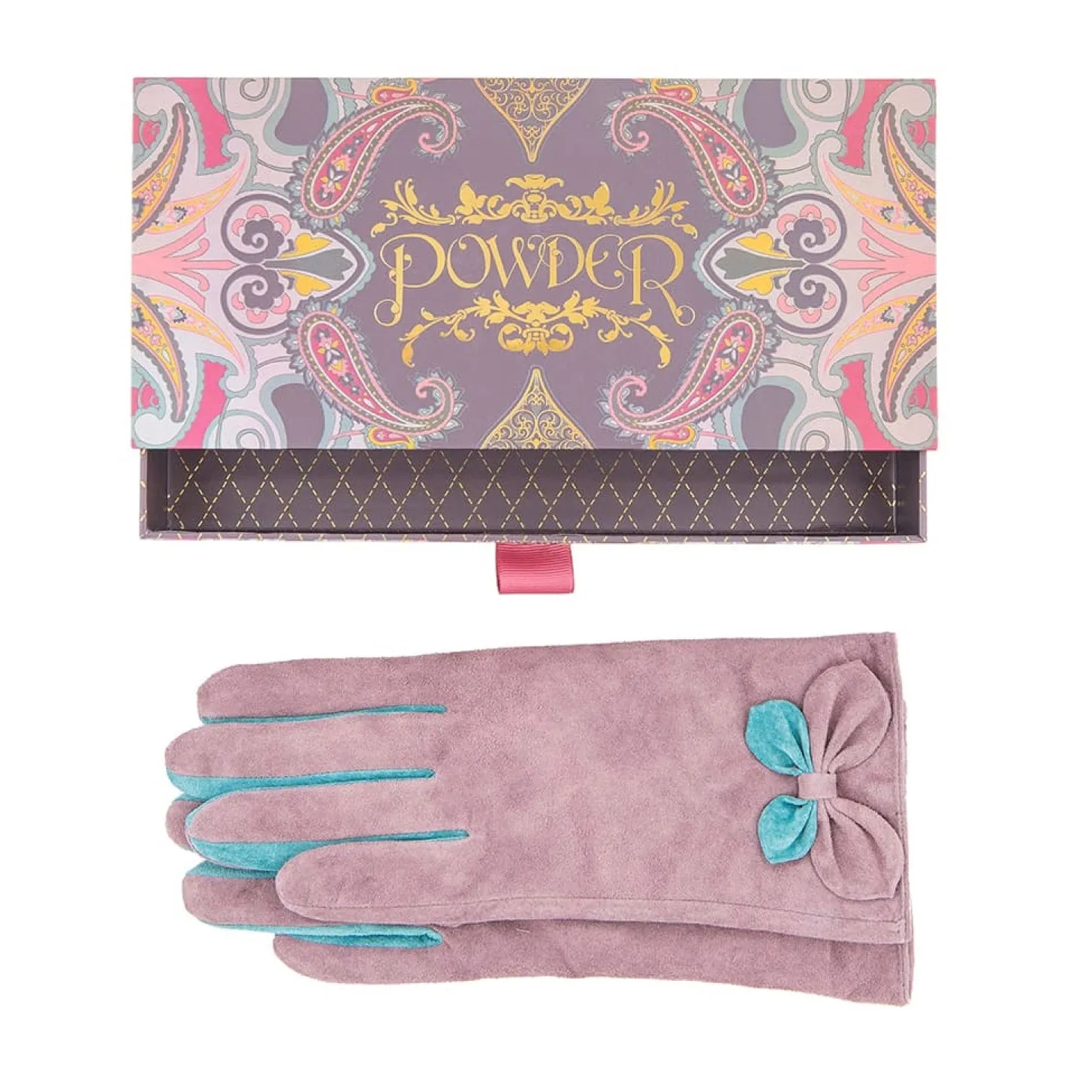 Powder "Antoinette" Suede Gloves - Stone