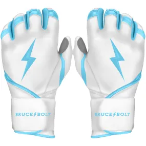 PREMIUM PRO CHROME Series Long Cuff Batting Gloves | BABY BLUE