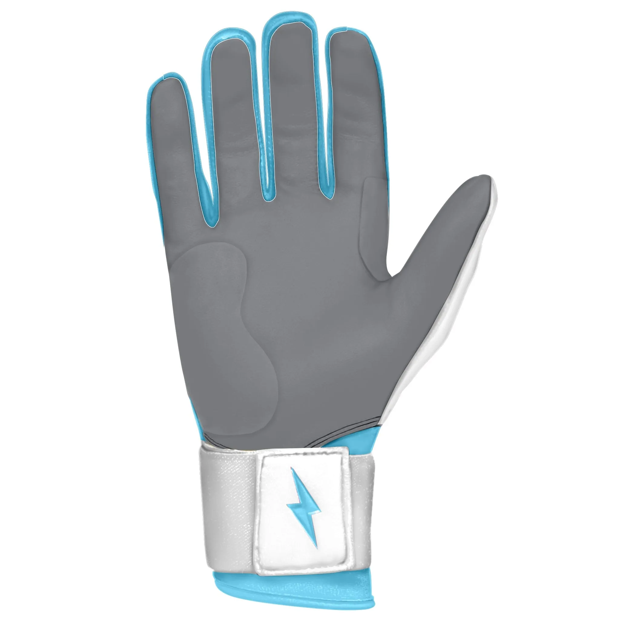 PREMIUM PRO CHROME Series Long Cuff Batting Gloves | BABY BLUE