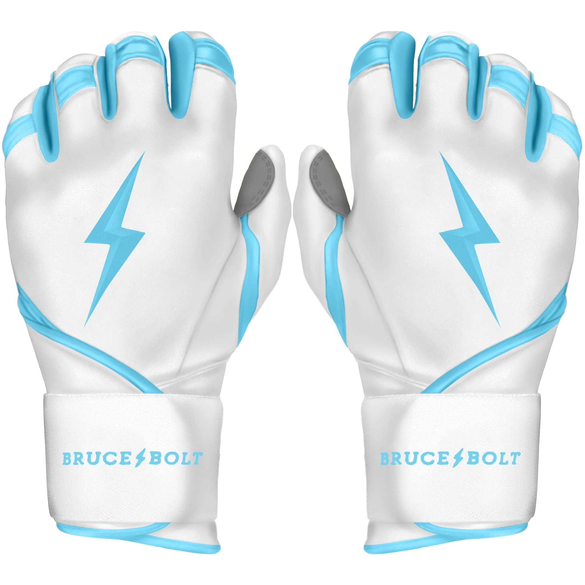 PREMIUM PRO CHROME Series Long Cuff Batting Gloves | BABY BLUE