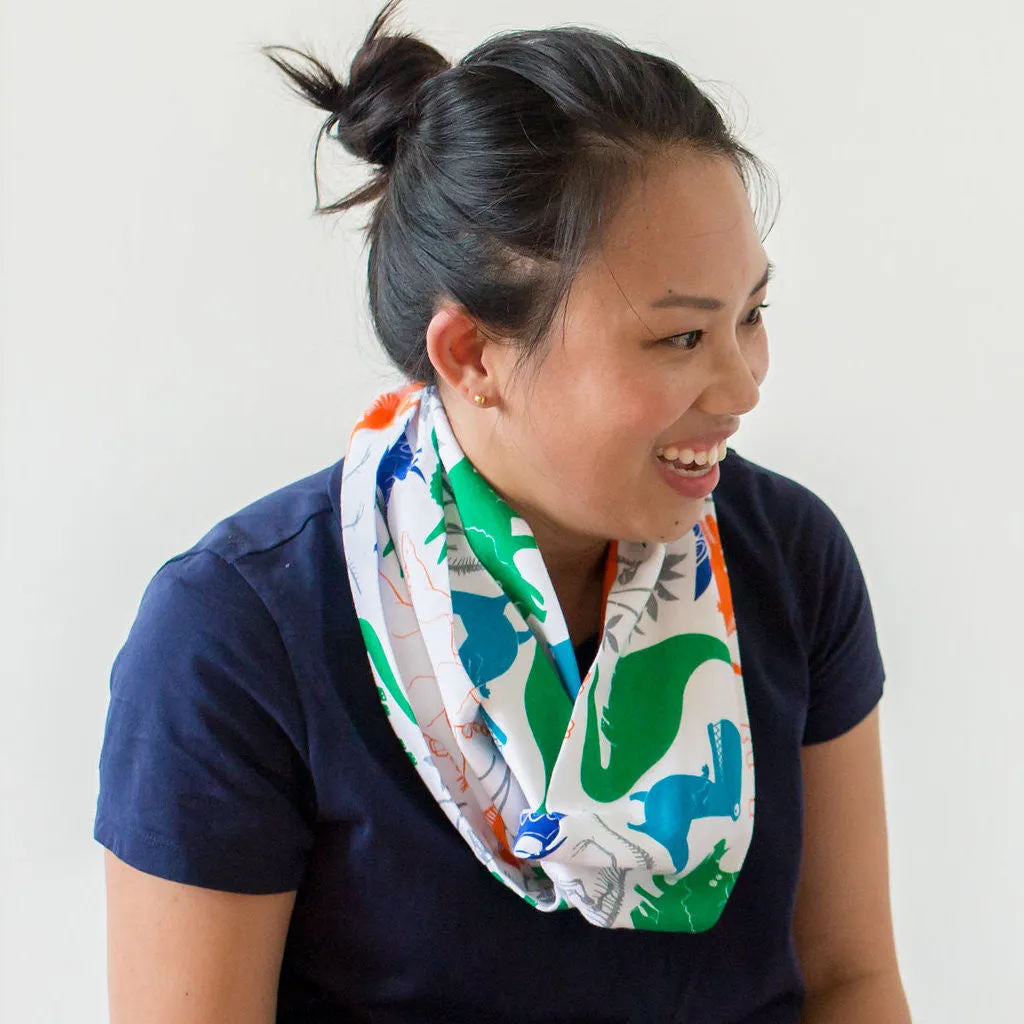 "Mesozoic Mischief" Dinosaurs Infinity Scarf