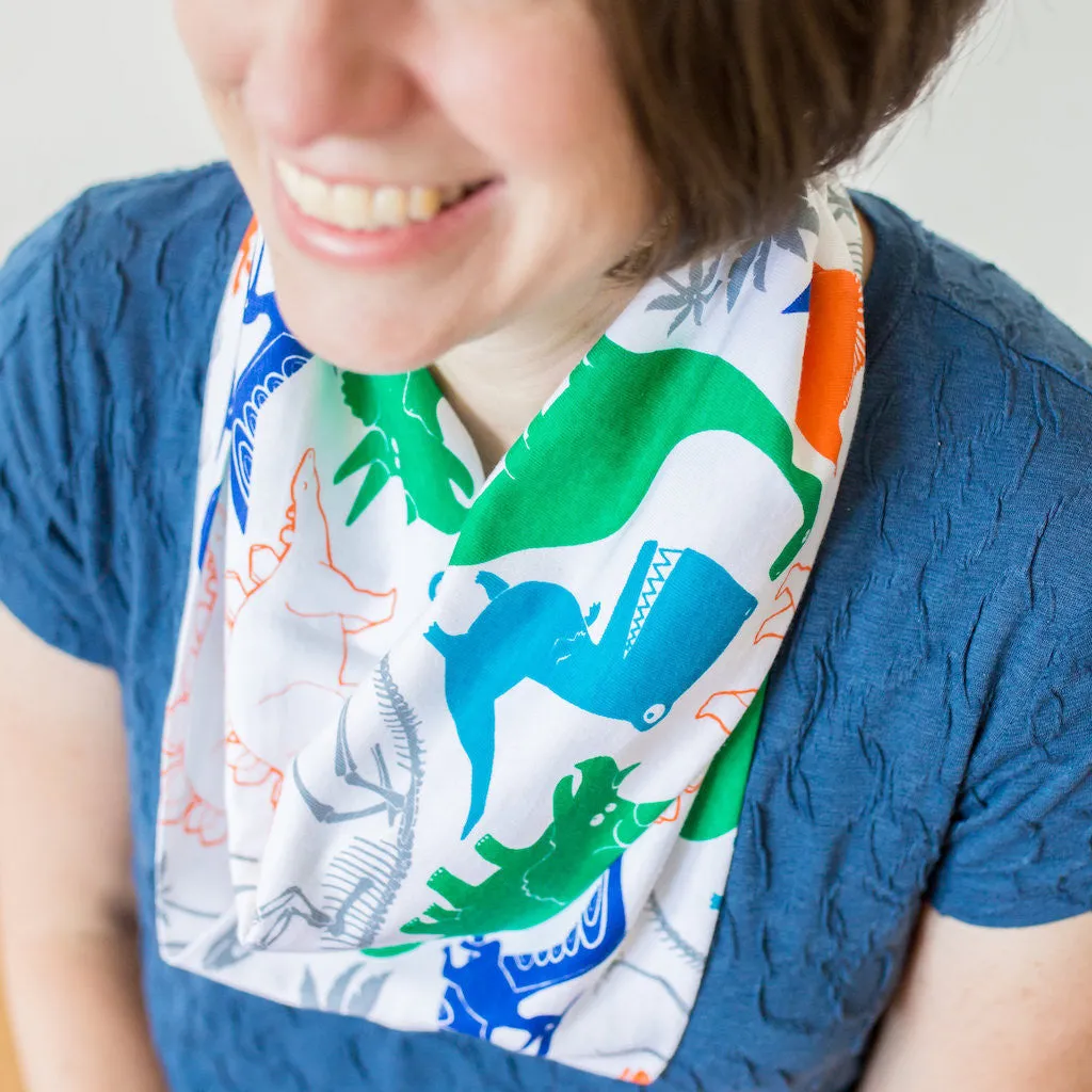 "Mesozoic Mischief" Dinosaurs Infinity Scarf