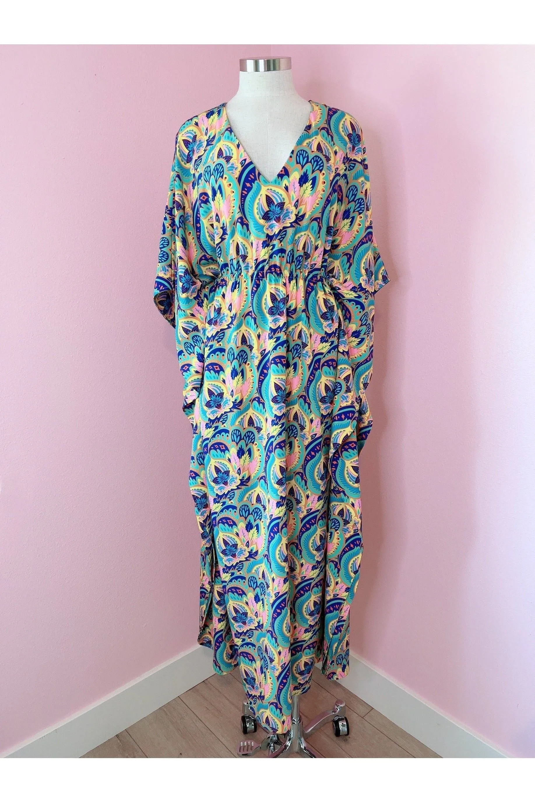 Rapture Colorful Abstract Everyday Caftan Designer Dress