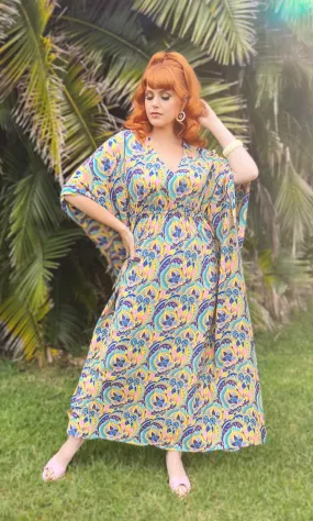 Rapture Colorful Abstract Everyday Caftan Designer Dress