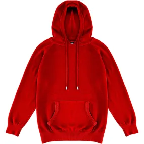 Red Mens Knit Pullover Hoodie Sweater