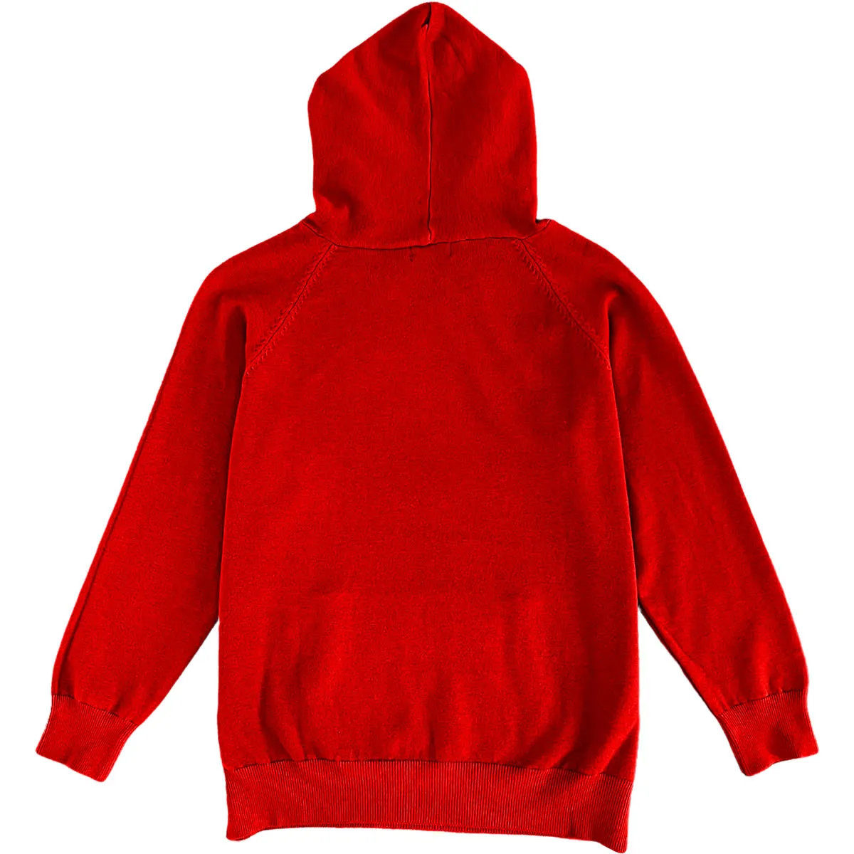 Red Mens Knit Pullover Hoodie Sweater