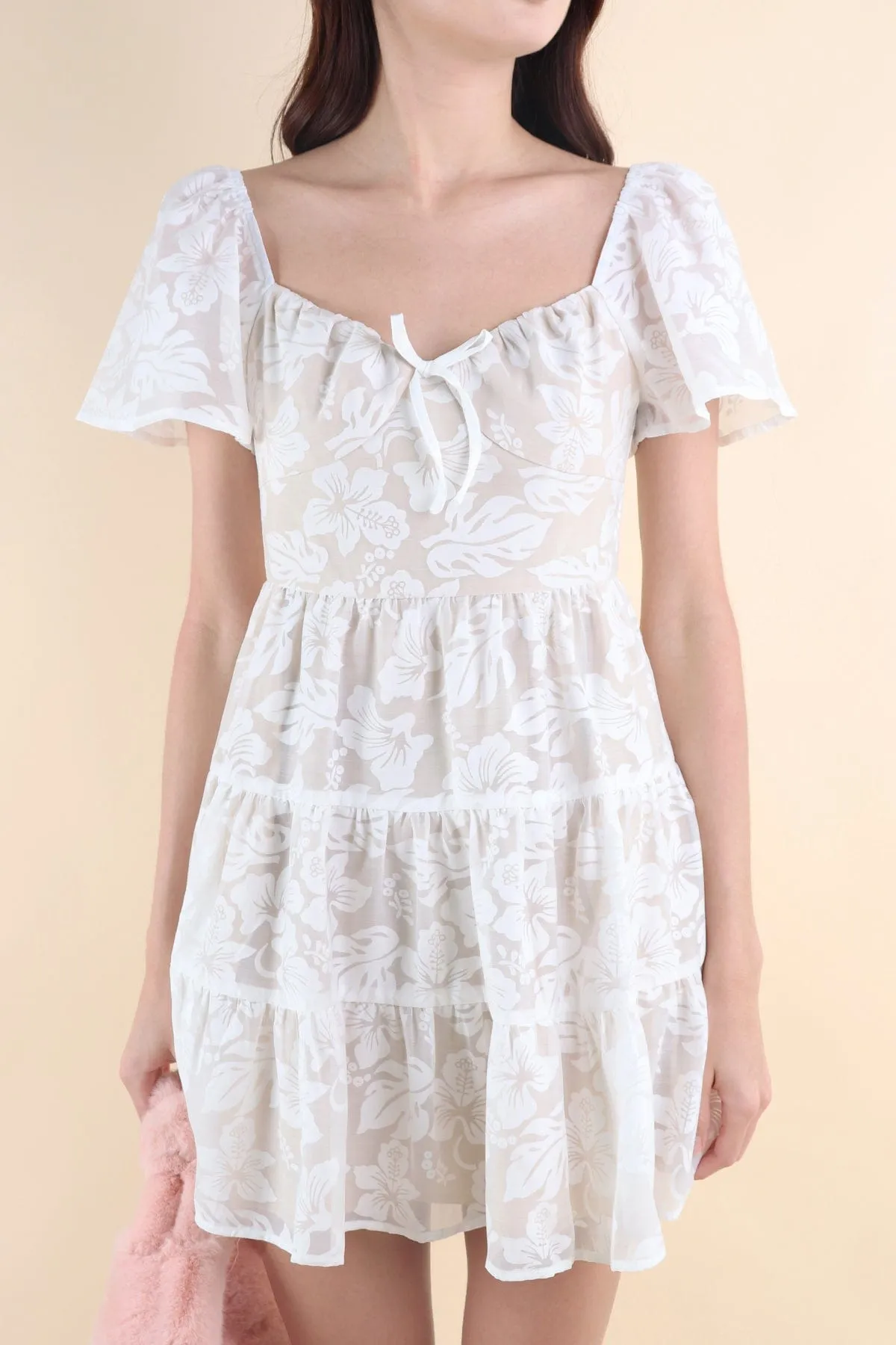 RESTOCKED** BAXLEY ORGANZA DRESS IN WHITE