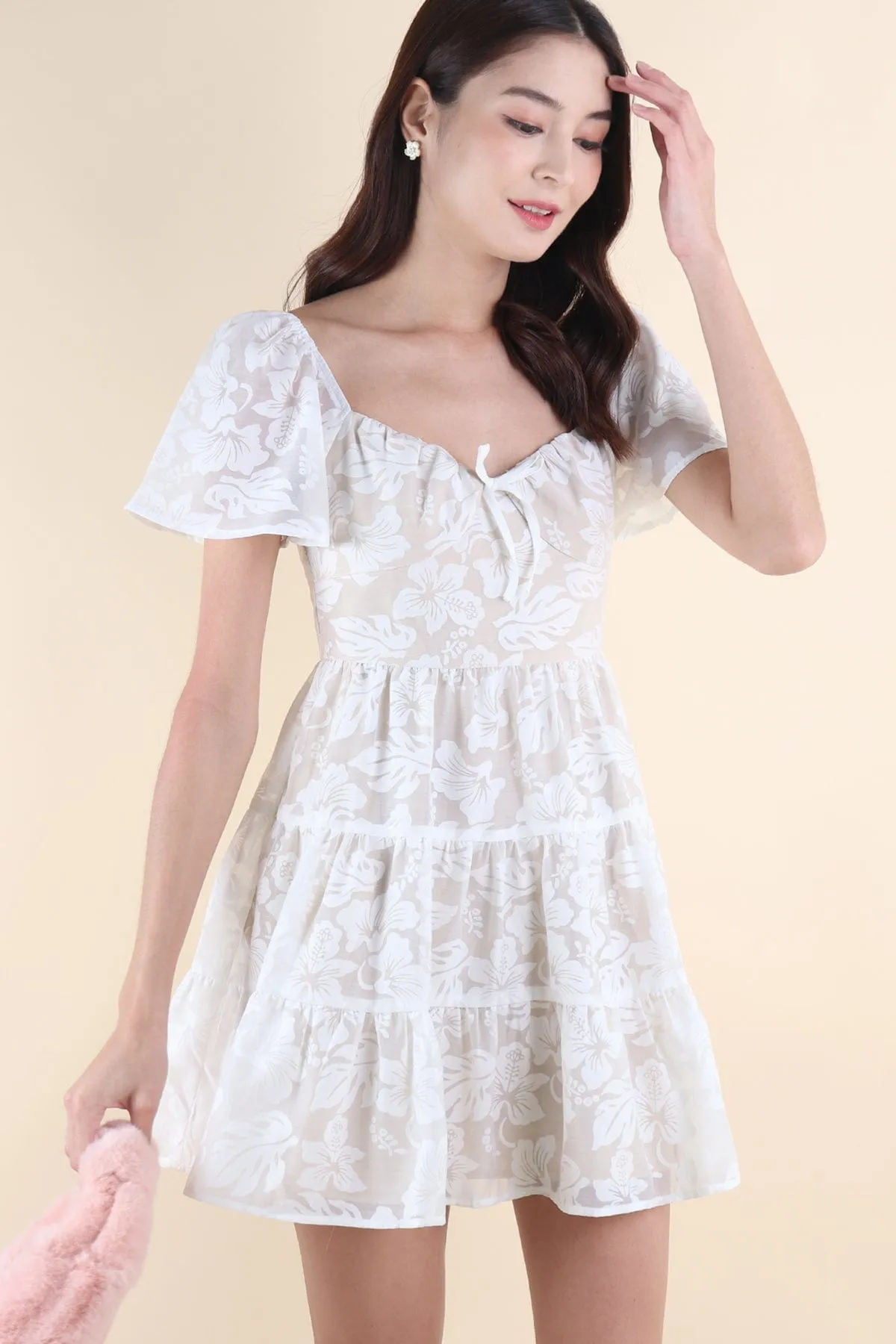 RESTOCKED** BAXLEY ORGANZA DRESS IN WHITE