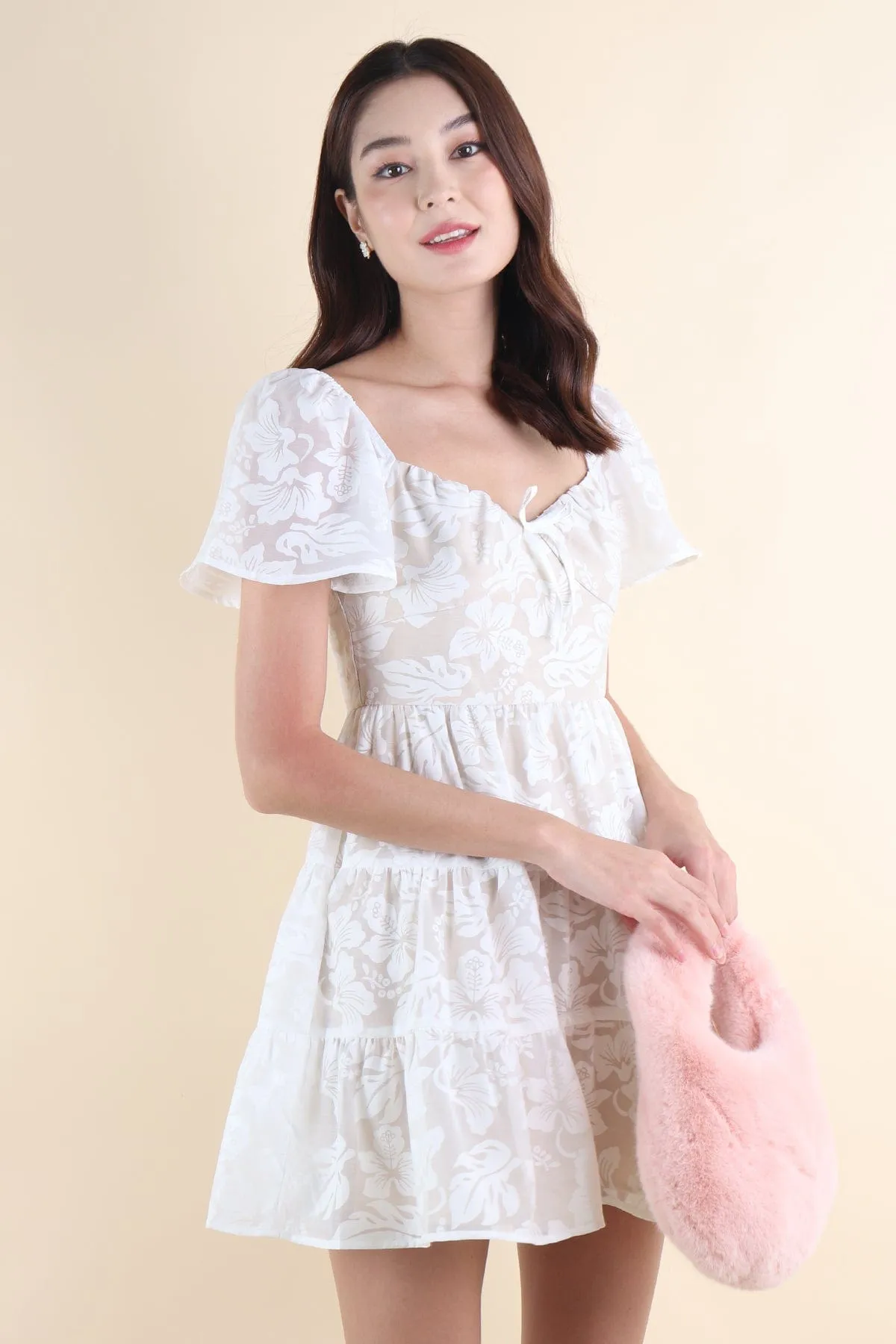 RESTOCKED** BAXLEY ORGANZA DRESS IN WHITE