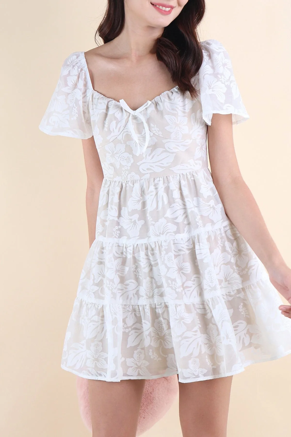 RESTOCKED** BAXLEY ORGANZA DRESS IN WHITE