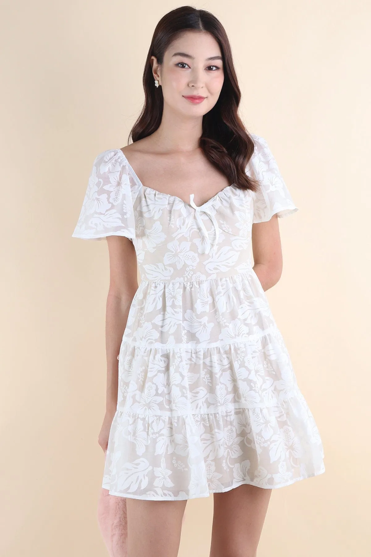 RESTOCKED** BAXLEY ORGANZA DRESS IN WHITE