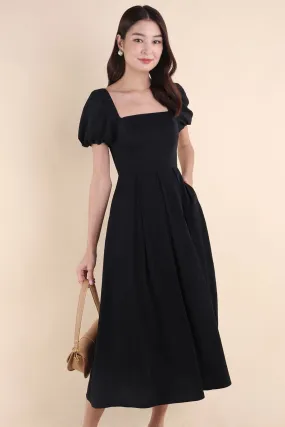 ROSELLE PUFF SLEEVE MAXI IN BLACK