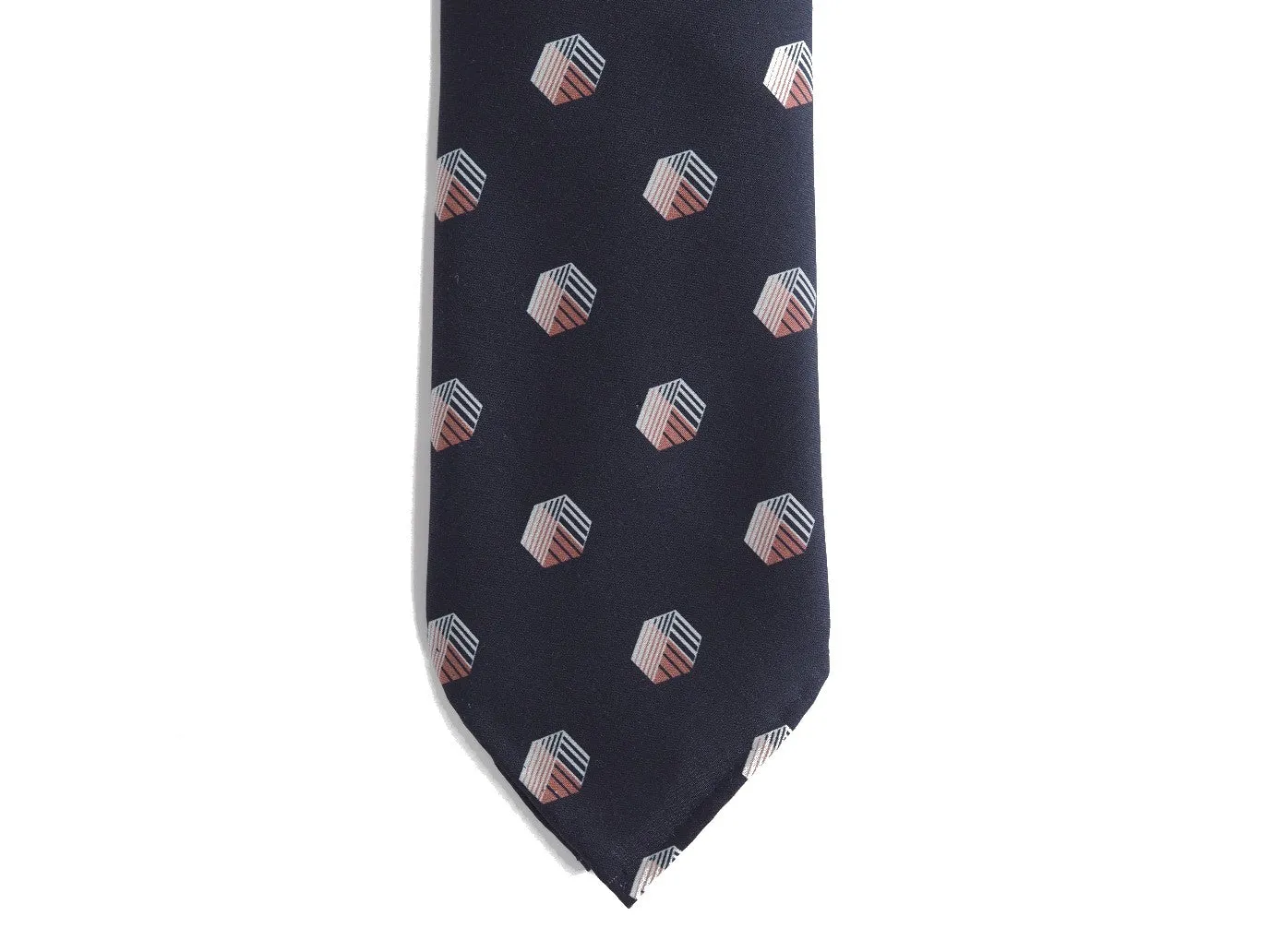 Silk Tie Cubes Navy