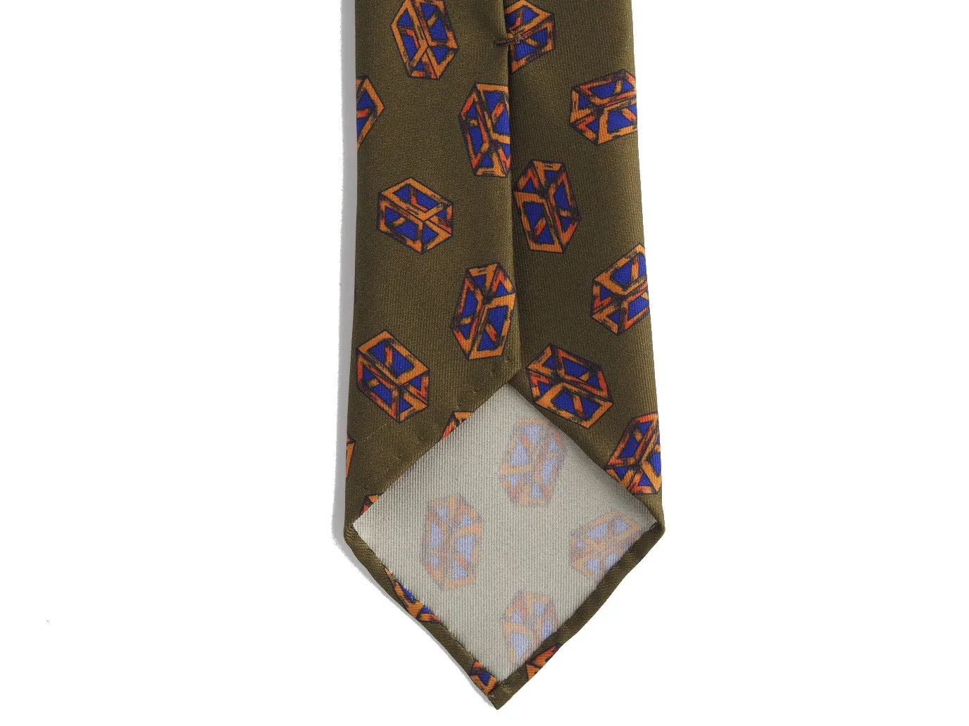 Silk Tie Quader Green