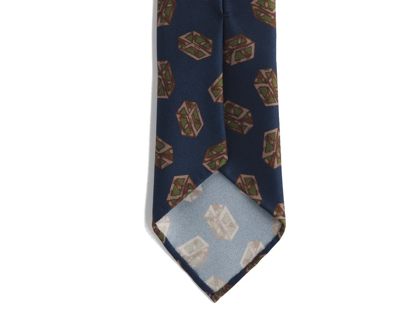 Silk Tie Quader Navy