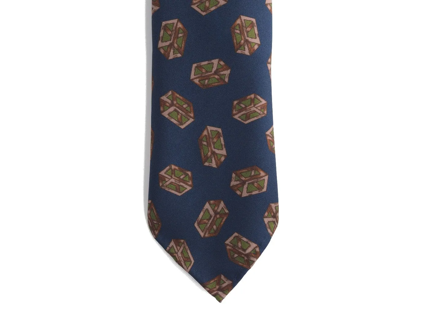 Silk Tie Quader Navy