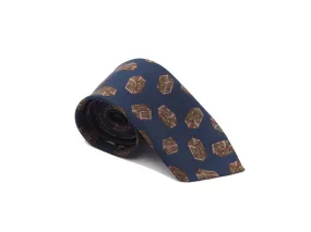 Silk Tie Quader Navy